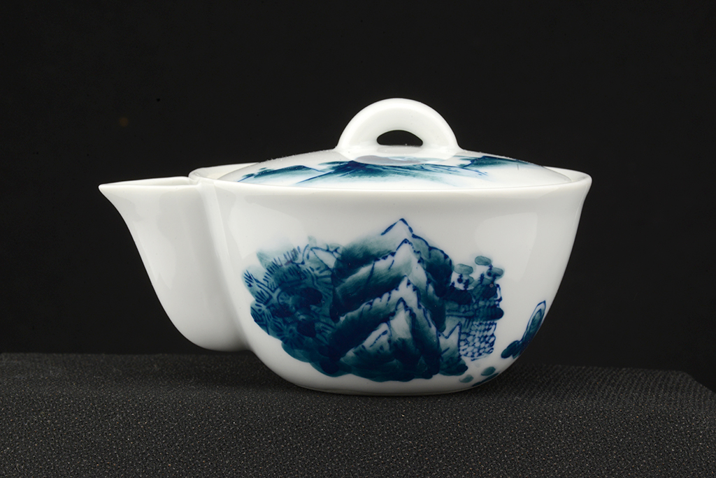 Kyoto sometsuke blue porcellain tea set for sencha and gyokuro